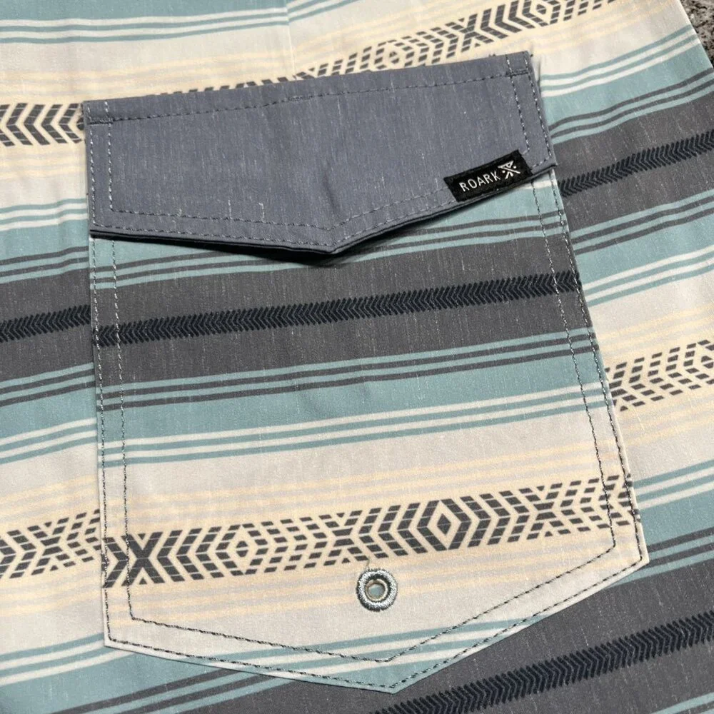 Roark Chiller Serape 17” Boardshorts Dark Sky Mens Size 34 NWT RB407